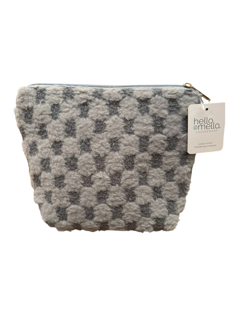 hello mello Gray & Light Gray Textured Cozy Essentials Pouch